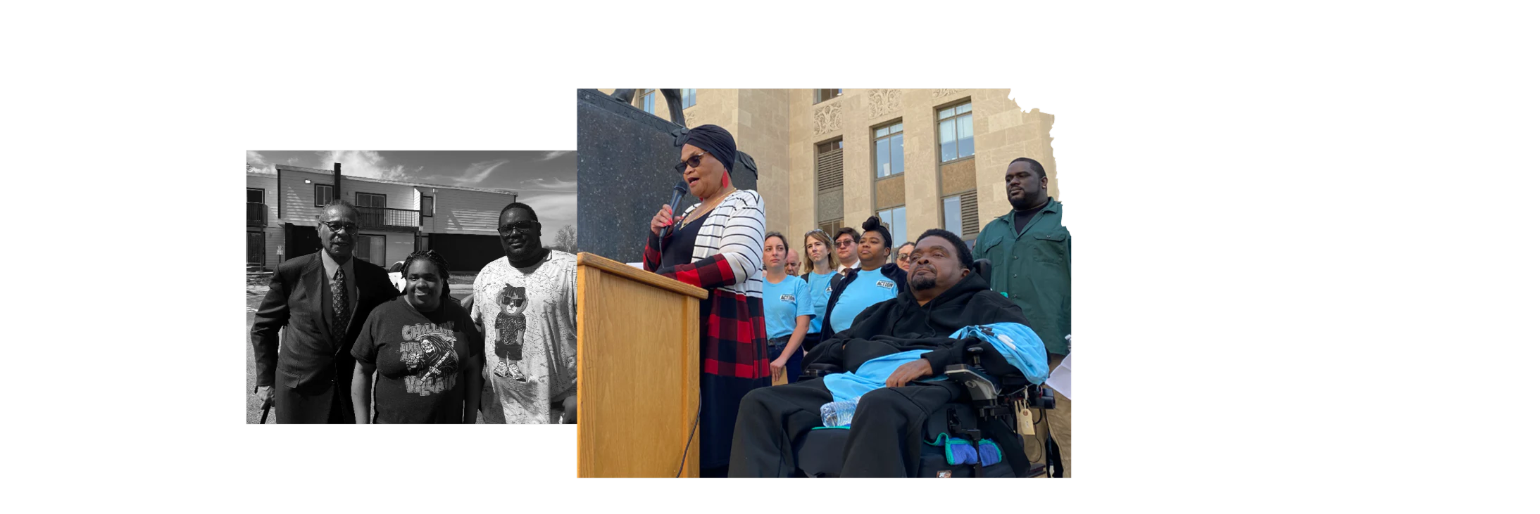 Community members and Heartland organizers speaking at public events.